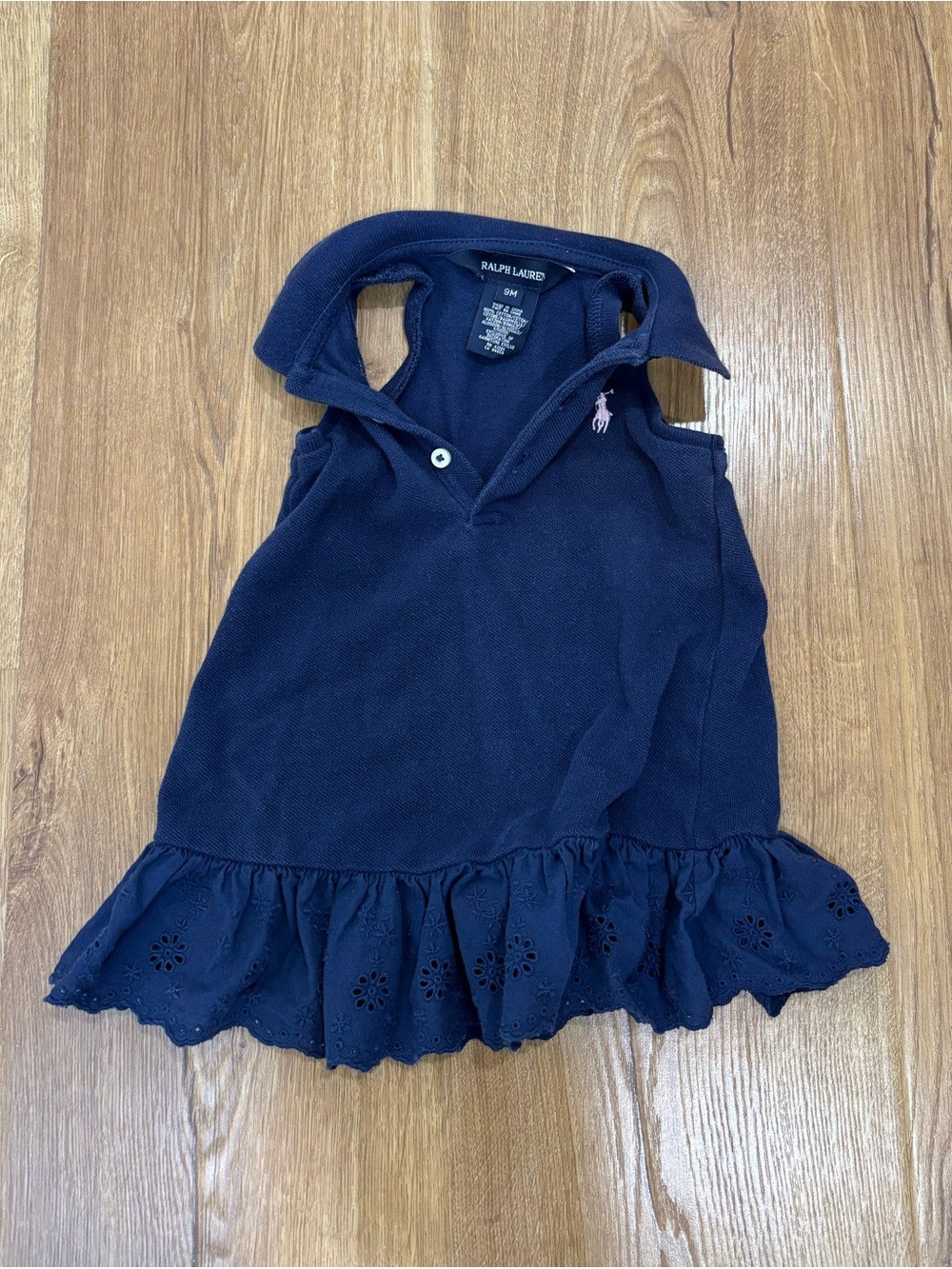 Ralph Lauren Collared Polo Eyelet Sleeveless Dress